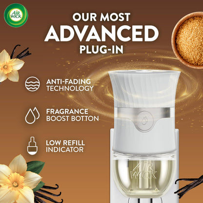 Air Wick Plug in Scented Oil, 5 Refills, Baked Caramel & Chocolate, Essential Oils, Air Freshener
