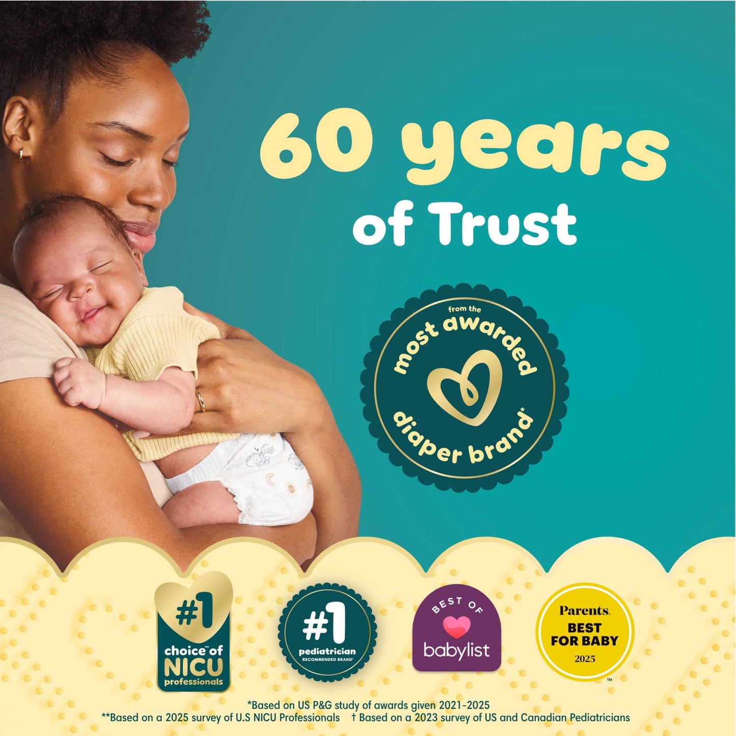 Pampers Swaddlers Diapers, Size 6 (23-44 lbs), 84 Count, Absorbent, Keeps Baby Dry and Comfortable, Skin Safe Disposable Baby Diaper (Packaging May Vary)