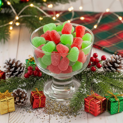 Bulk Christmas Spice Drops Candy - 1 Pound Red & Green Cinnamon & Wintergreen Gumdrops Jelly with Sweet Sugar Coating, Classic Holiday Candy for Baking, Decorating & Snacks - Festive Bulk Christmas Treats