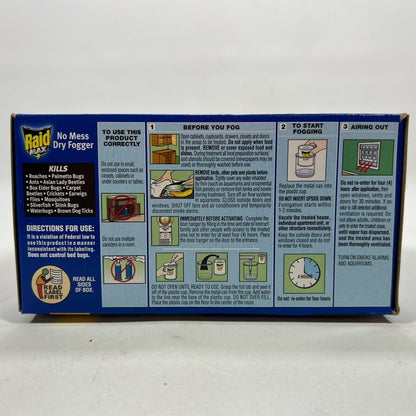 Raid Max No Mess Dry Fogger Roaches Bugs Ants Beetles Crickets Flies Mosquitoes Ticks Waterbugs (Each Cup Treats 2,560 Cu Ft) (2)
