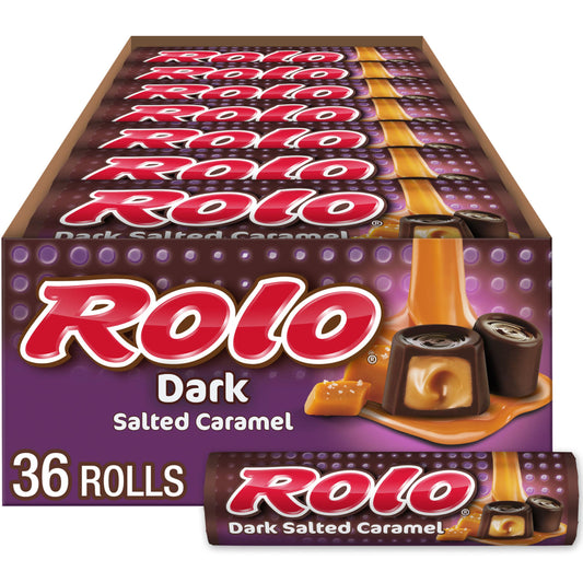 ROLO Dark Chocolate Salted Caramel Candy Rolls, 1.7 oz (36 Count)