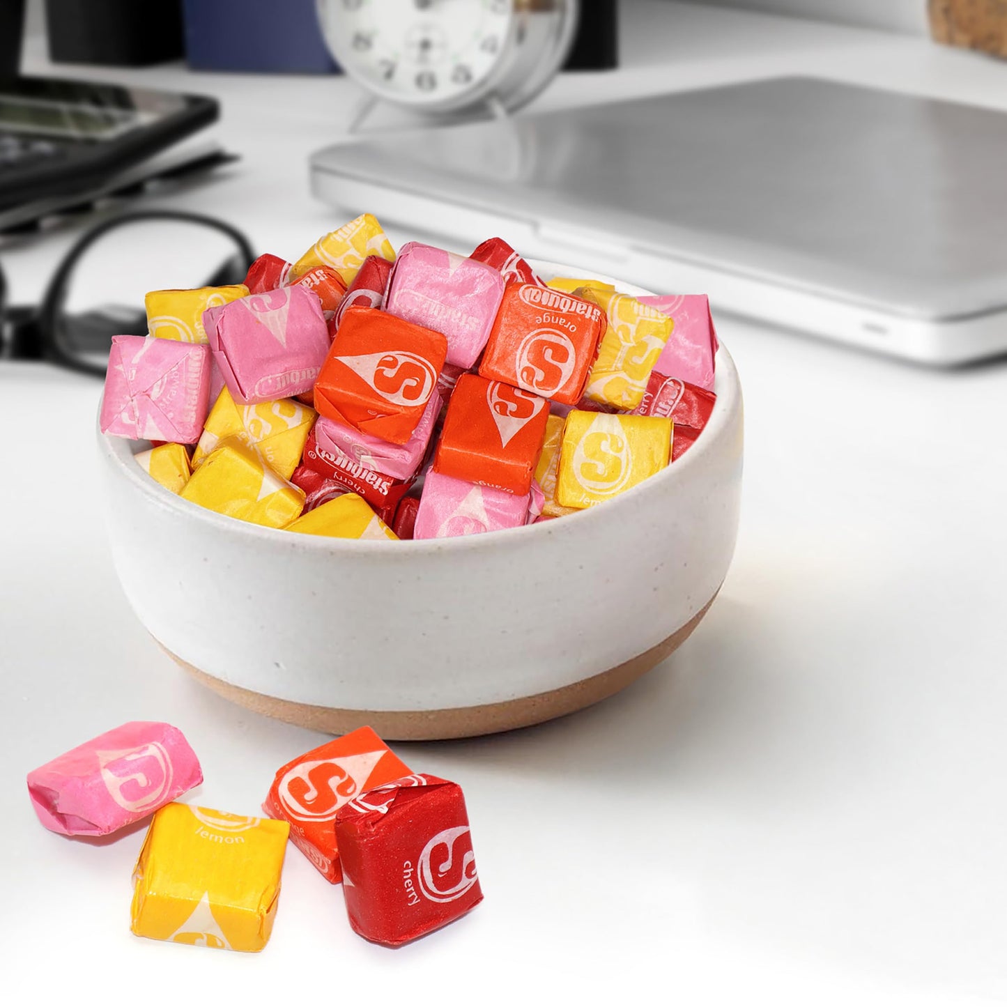 Bulk Taffy Candy 1 Pound Individually Wrapped Soft & Chewy Taffy Fruity Candy For Baby Shower, Birthday Party Favors & Pinatas & Treats