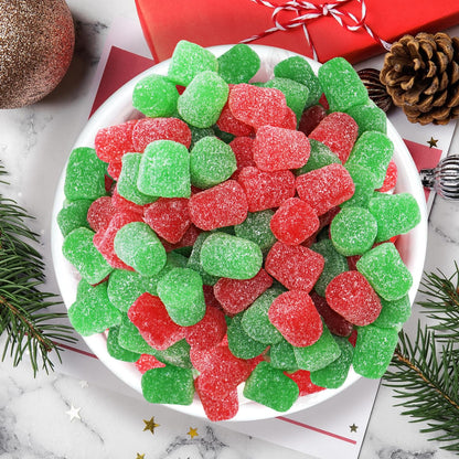 Bulk Christmas Spice Drops Candy - 1 Pound Red & Green Cinnamon & Wintergreen Gumdrops Jelly with Sweet Sugar Coating, Classic Holiday Candy for Baking, Decorating & Snacks - Festive Bulk Christmas Treats