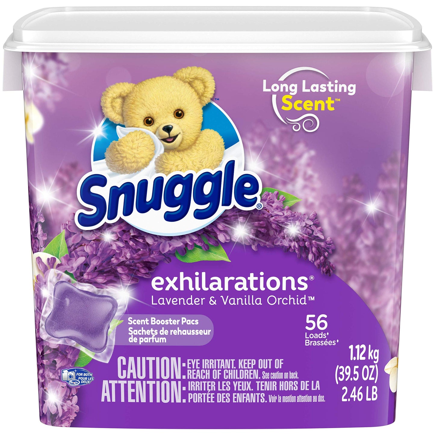 Snuggle Exhilarations In Wash Laundry Scent Booster Pacs, Lavender & Vanilla Orchid, 56 Count