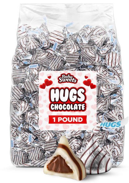 Milk Chocolate Hugs Valentine Candy -1 Pound Individually Wrapped Valentine’s Day Chocolate Candy for Parties, Gift Bags, Candy Bowls & Treat Exchanges