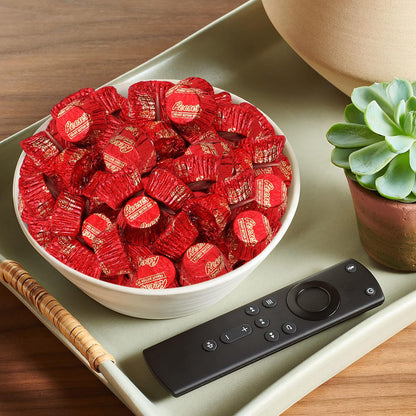Christmas Bulk Milk Chocolate Peanut Butter Cups Miniatures 1 Pound - Individually Wrapped Chocolate Candy In Red Foil for Parties, Gift Bags, and Candy Buffets - Approx 55 Pieces