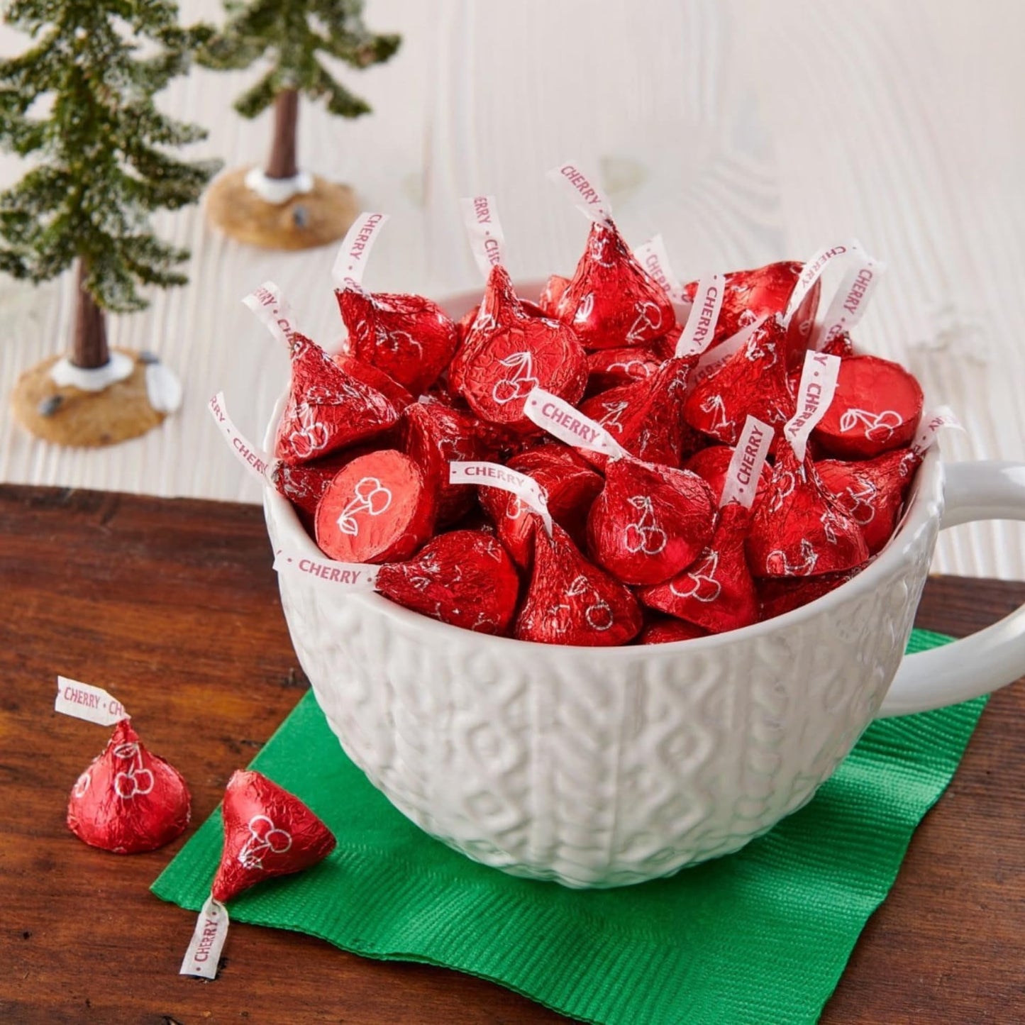 HERSHEY'S Holiday Kisses Variety Pack, Cherry Cordial, Sugar Cookie, Snickerdoodle Cookie Flavors, Limited Edition Christmas Collection, 9 Oz Bags, Pack of 3