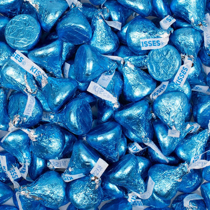 165 Pcs Light Blue & Silver Candy Kisses Milk Chocolate (1.65 lbs)