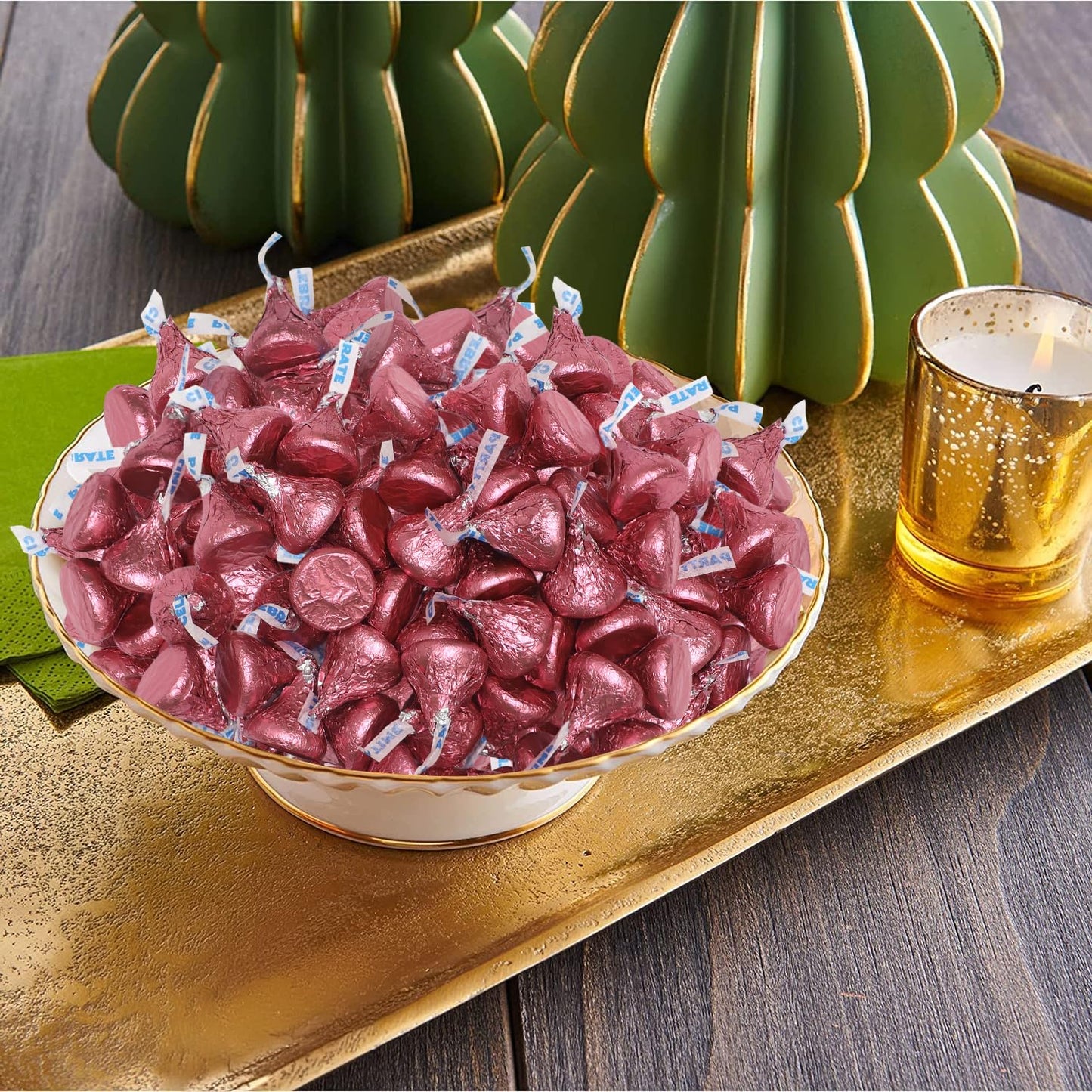 Milk Chocolate Candy In Pink Foil - Individually Wrapped Chocolates Pink Candies for Baby Showers, Weddings, Gender Reveals & Party Buffets