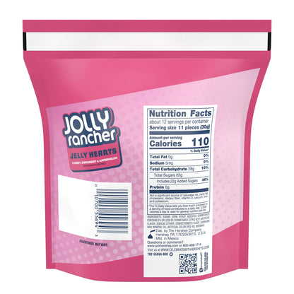 Jolly Rancher (1) Bag Jelly Hearts Valentine's Day Candy - Cherry, Strawberry & Watermelon Flavored - Resealable 13 oz Bag