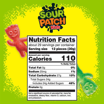 SOUR PATCH KIDS Soft & Chewy Candy, Family Size, 1 lb 14.4 oz