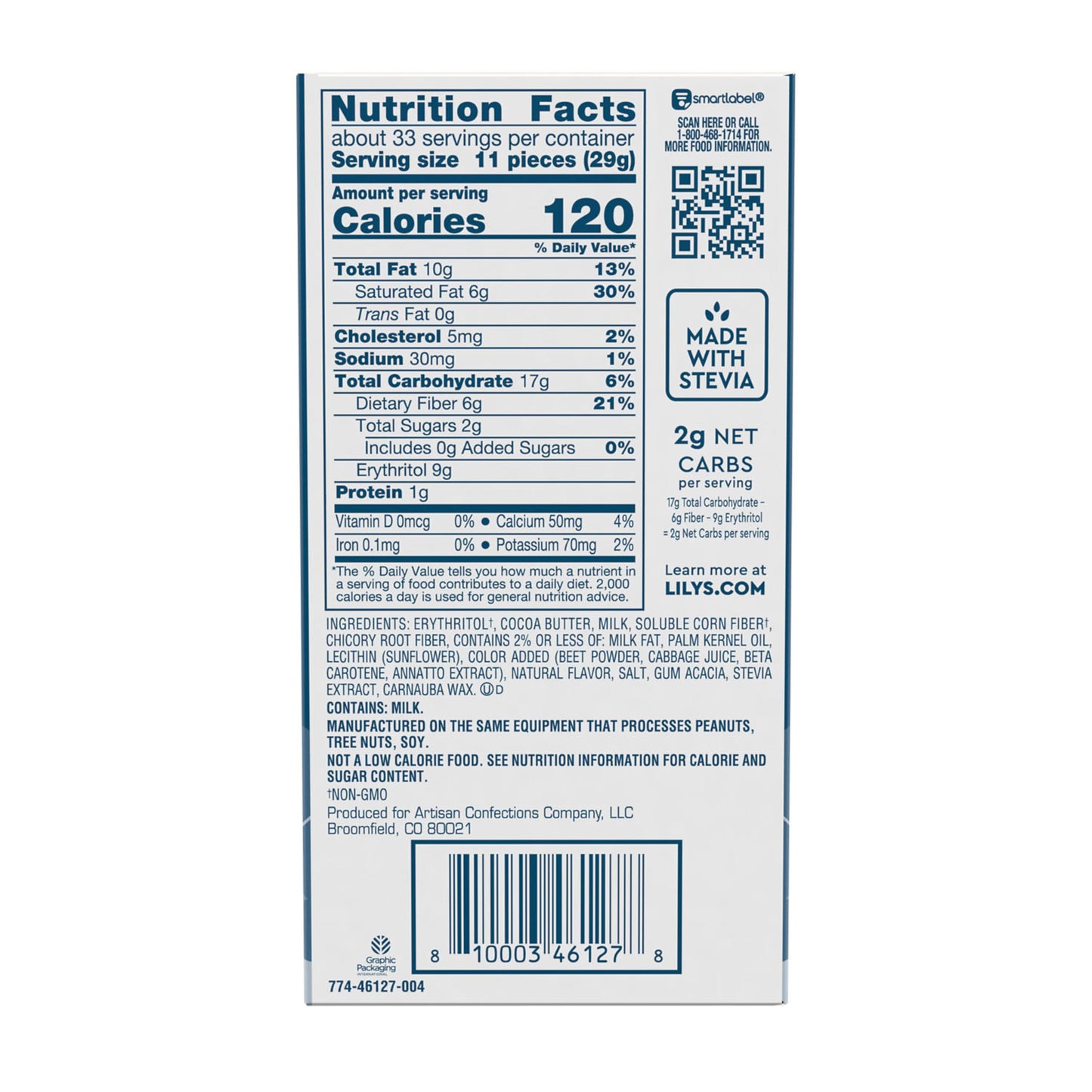 LILY'S Birthday Cake Flavor White Chocolate Style No Sugar Added, Sweets Bars, 2.8 oz (12 Count)