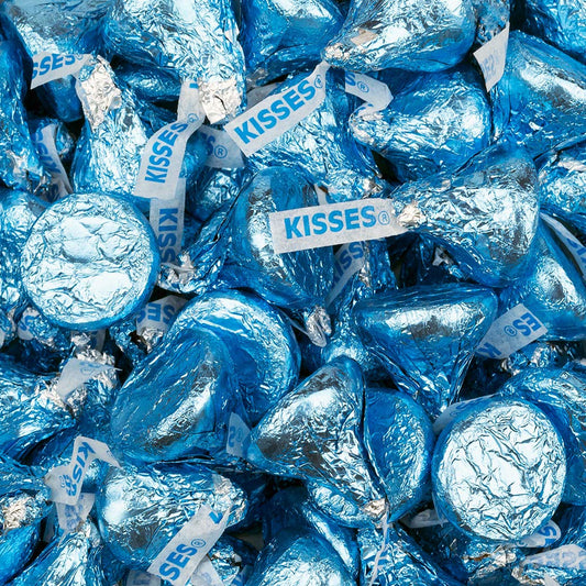 Just Candy 180c Pcs Light Blue Candy Kisses - Milk Chocolate (Approx. 180 pcs)