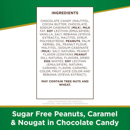 Russell Stover Sugar Free Milk Chocolate Peanut, Caramel & Nougat, 3 Ounce Bag - Pack of 10