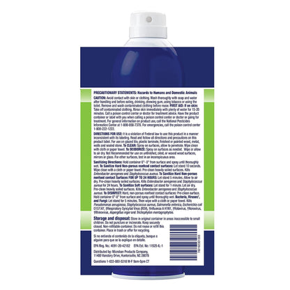 MICROBAN Disinfectant Sanitizing Spray, Citrus Scent, 15 Ounces Each (6 Pack)