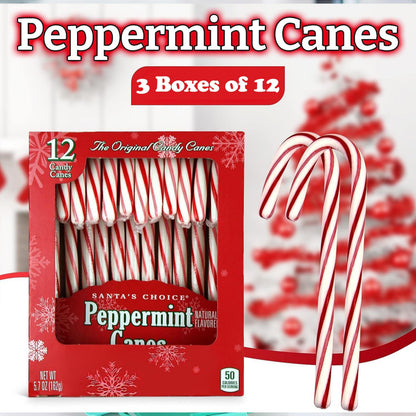 Brach's 12 Peppermint Candy Canes, 12 Count (Pack of 3)