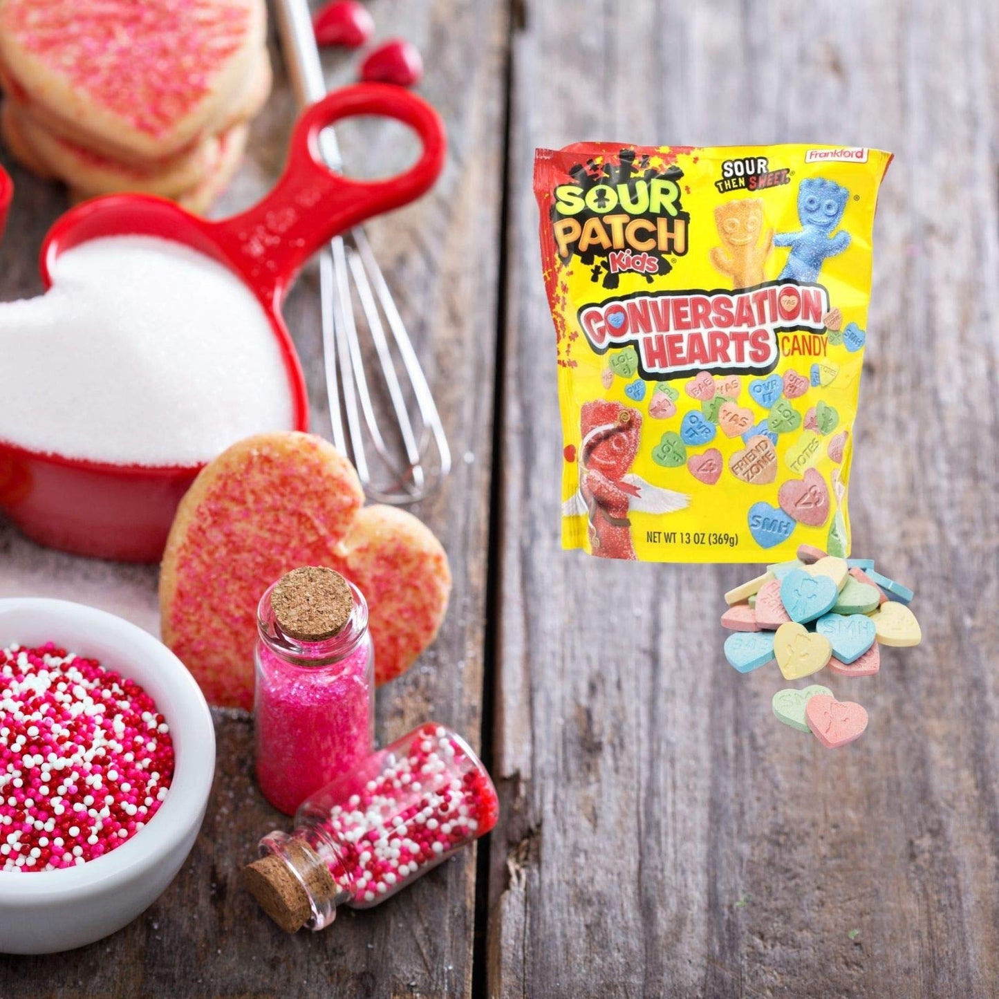 Sour Patch Kids (1) Bag Conversation Hearts Valentine's Day Candy - Sour Then Sweet - 13 oz Bag