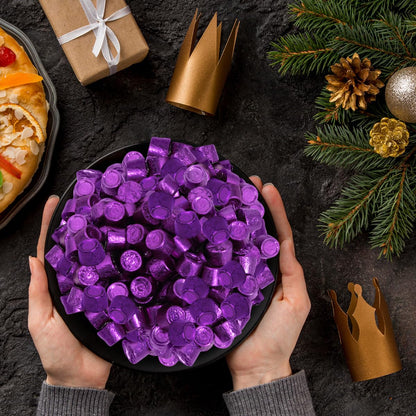 Dark Chocolate Filled Salted Caramel 1lb Pack of Candy Individually Wrapped, Premium Purple Candy for All Occasions.