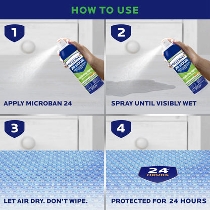 Microban 24 Hour Sanitizing Spray, 6 cans, 15 fl oz Each