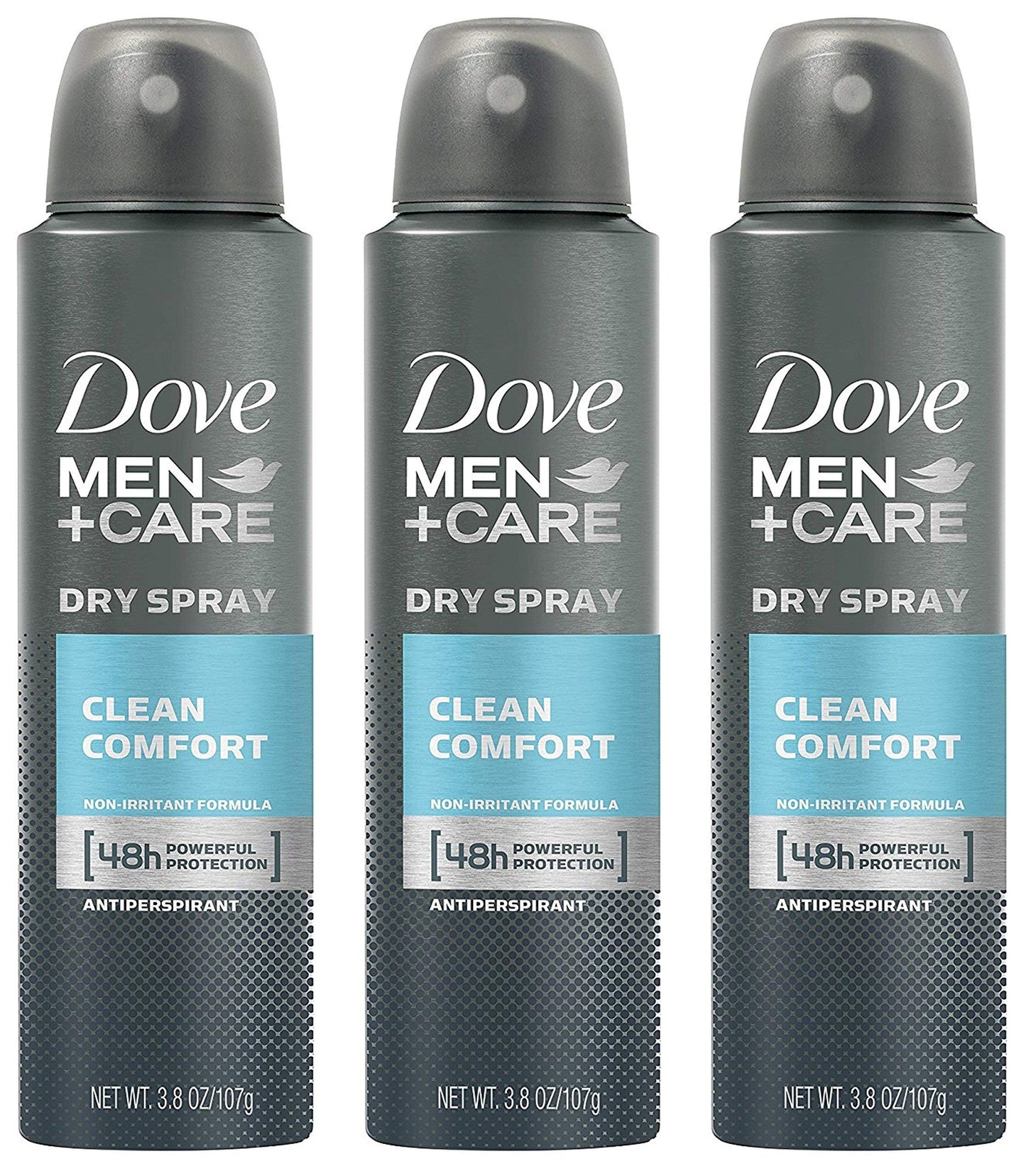 Dove Men + Care Dry Spray Antiperspirant, Clean Comfort 3.8 oz (Pack of 3)