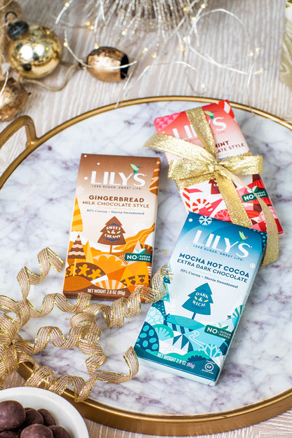 Mocha Hot Cocoa Chocolate Bar by Lily's Sweets | Stevia Sweetened, No Added Sugar, Low-Carb, Keto-Friendly | 70% Cocoa | Fair Trade, Gluten-Free & Non-GMO | 2.8 ounce, 12-Pack