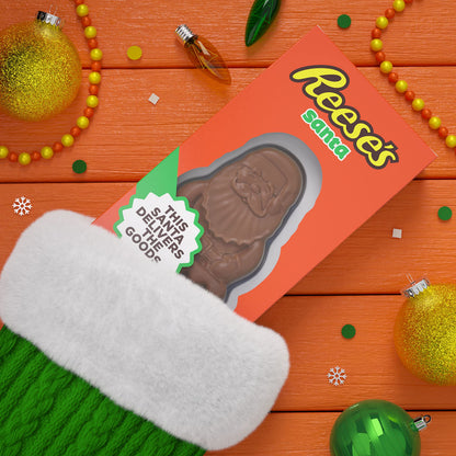 REESE'S Milk Chocolate Peanut Butter Santa, Christmas Candy Box, 16 oz