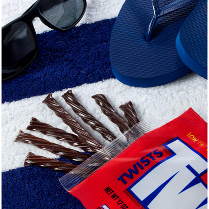 TWIZZLERS Twists HERSHEY'S Chocolate Flavored Licorice Style, Chewy Candy Bags, 12 oz (24 Count)