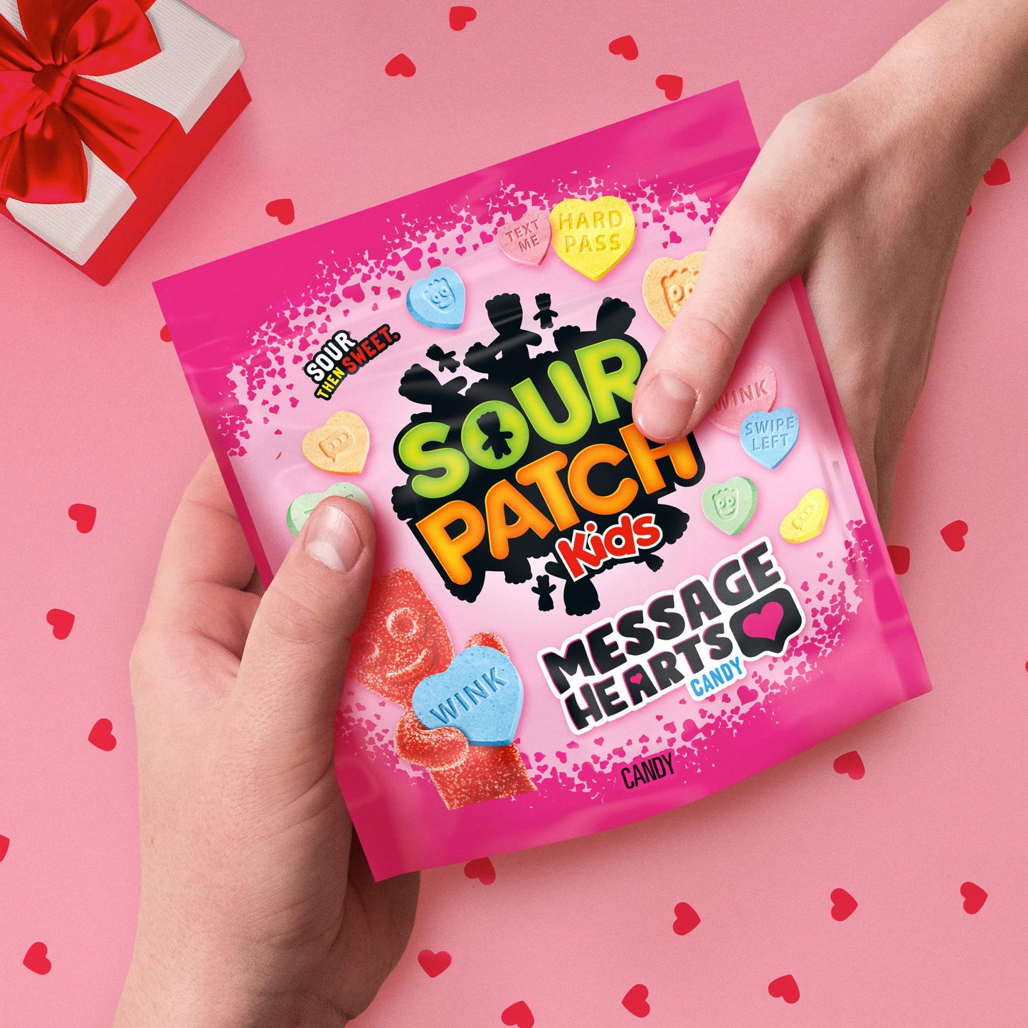 SOUR PATCH KIDS Message Hearts Valentines Day Candy, 13.01 oz