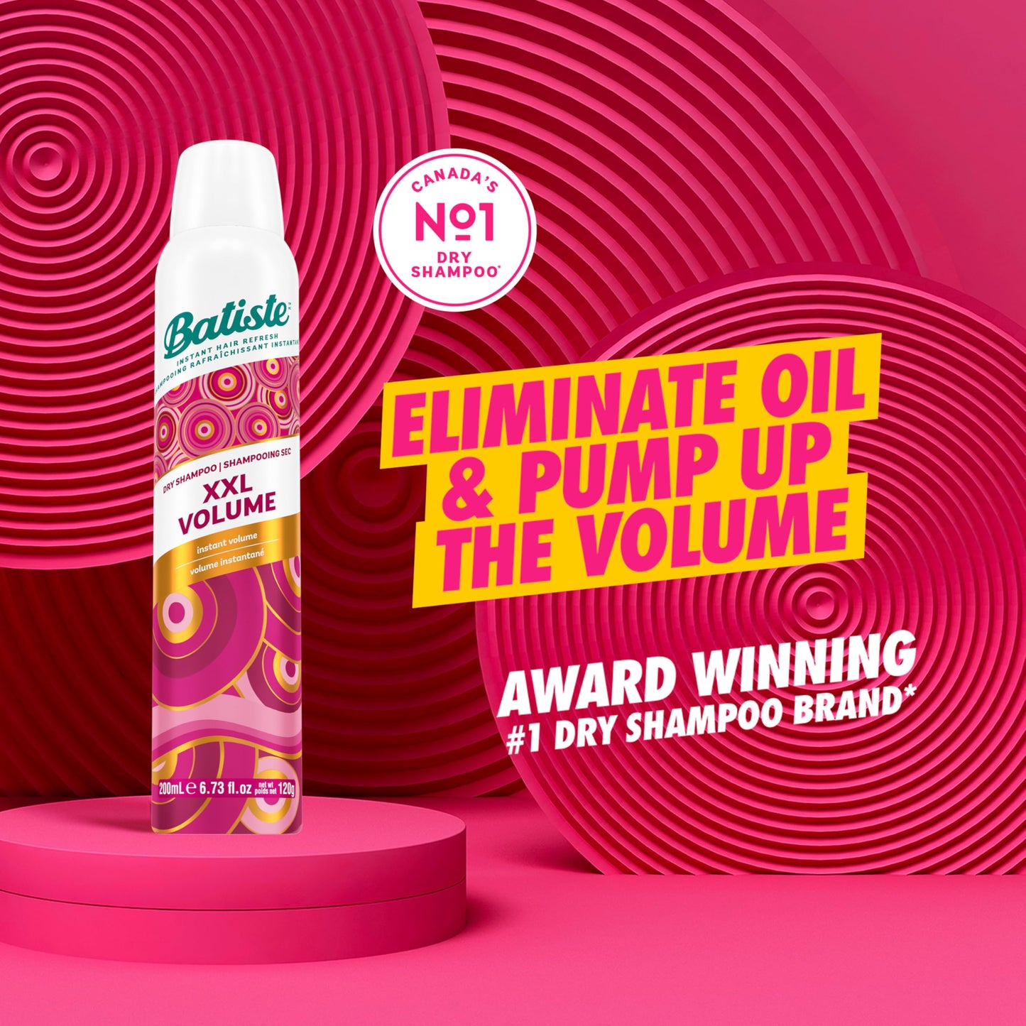 Batiste Instant Hair Refresh Dry Shampoo XXL Stylist Volume, 200 ml (120 g)