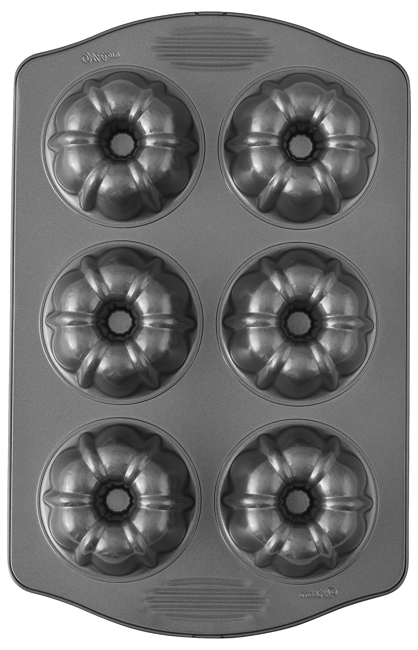 Wilton Excelle Elite Non-Stick 6-Cavity Mini Fluted Tube Baking Pan for Muffins and Cupcakes, Steel