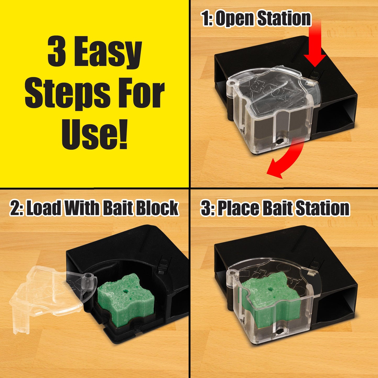 d-CON Disposable Corner Fit Mouse Poison Bait Station, 3 Bait Stations, Packaging May Vary