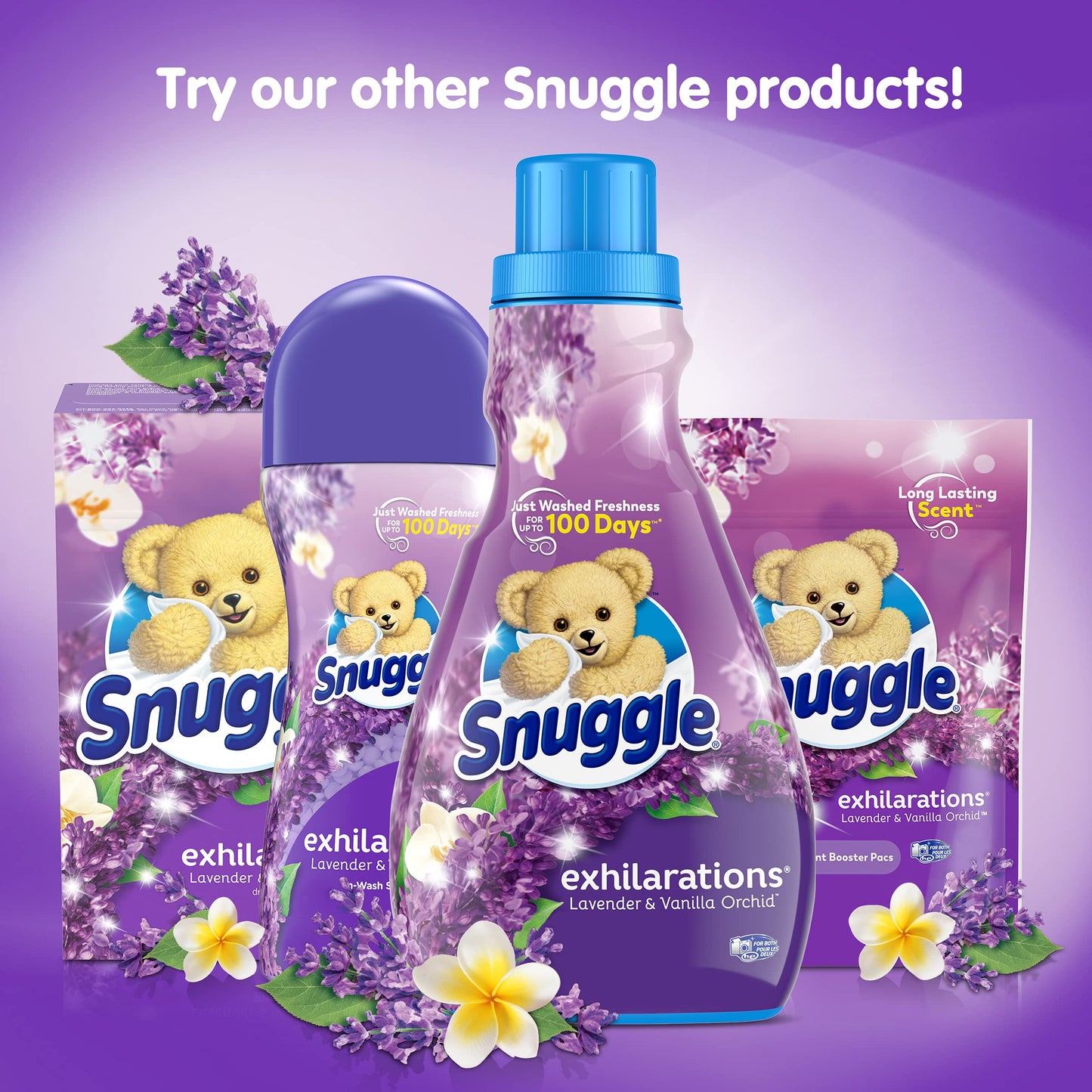 Snuggle Exhilarations in Wash Laundry Scent Booster Pacs, Island Hibiscus and Rainflower, 56 Count