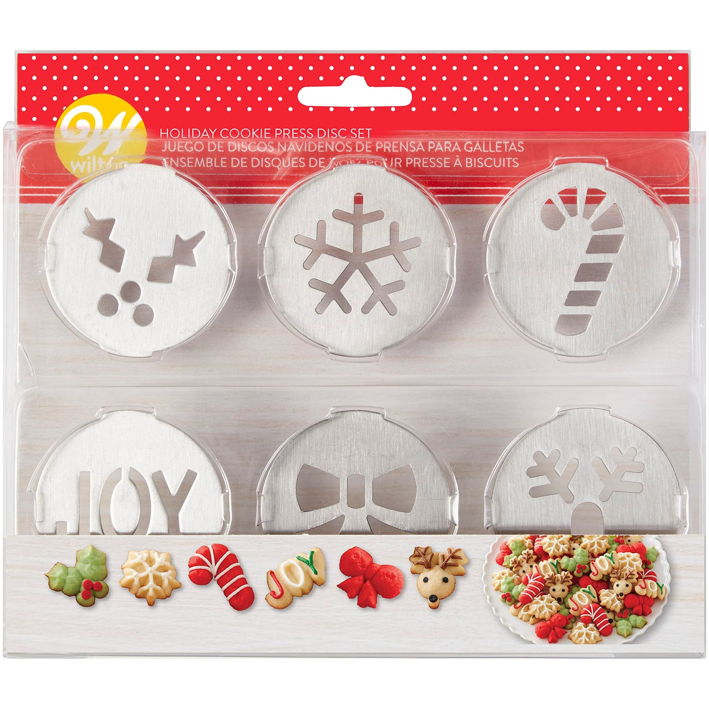 Wilton 6-Piece Fit Right Holiday Cookie Disc Set