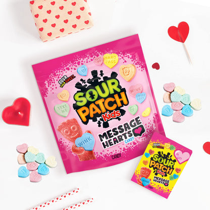 SOUR PATCH KIDS Message Hearts Valentines Day Candy, 13.01 oz