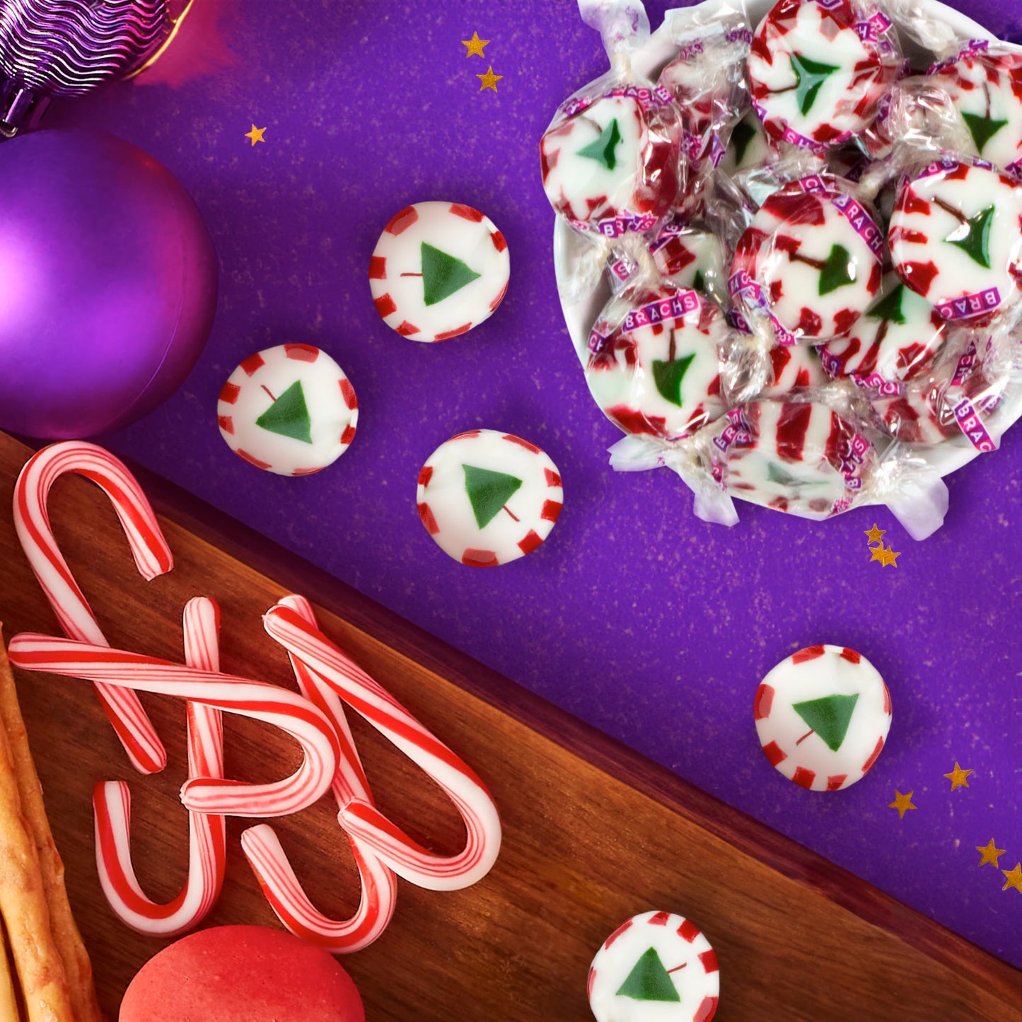 Brach's Peppermint Christmas Nougats, Individually Wrapped Mixed Flavors, Christmas Candy, 11 oz