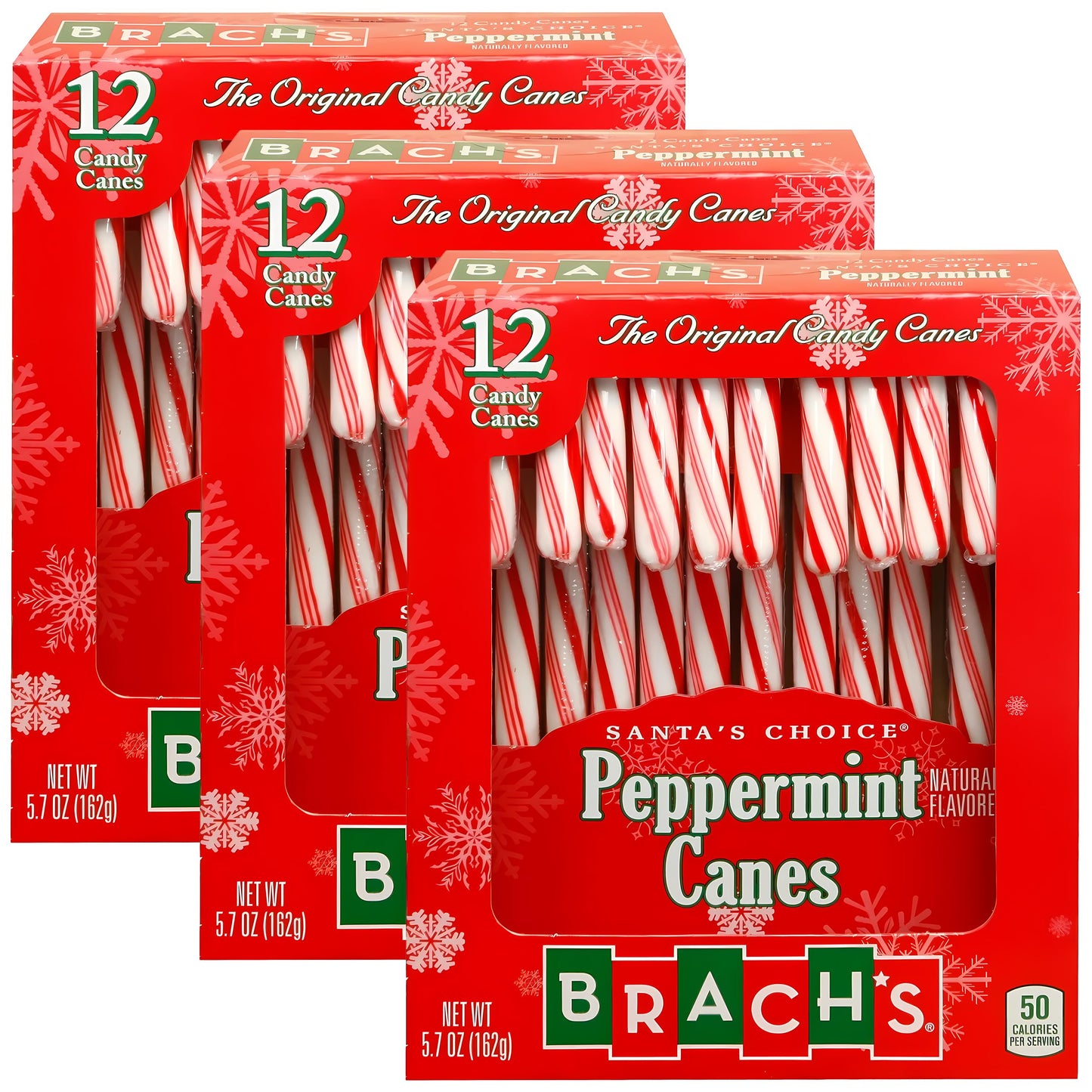 Brach's 12 Peppermint Candy Canes, 12 Count (Pack of 3)