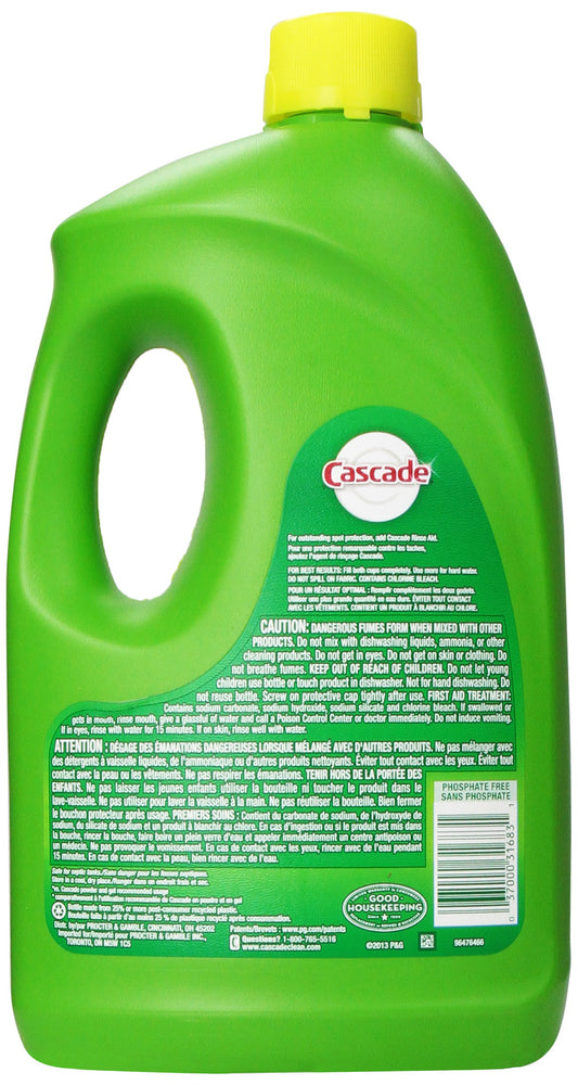 Cascade Dishwasher Detergent Gel, Lemon Scent, 155 oz