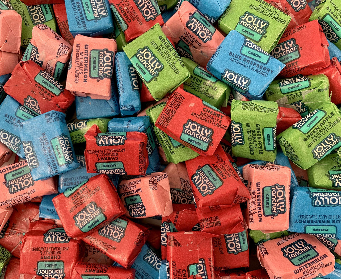 QUEEN JAX,Jolly Ranchers-Jolly Rancher Chews-4 lb Bag Bulk Candy-Chewy Candy-Individually Wrapped Candy-Jolly Ranchers Bulk-5 Flavor Assorted Jolly Ranchers Chews-With Queen Jax Fridge Magnet,Blue
